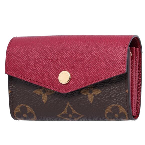 Louis Vuitton Sarah Multicartes Card Wallet Brown Monogram Fuchsia Pink - Picture 1 of 4